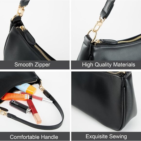 Shoulder Bag for Women with 2 Removable Straps and Zipper Closure Crossbody Bags - Picture 6 of 7